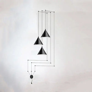Modern Wire Geometric Led Bedside Hanging Lamp - 3 Head - Plug - 12 Hook / 4 M - Pendant Lamp