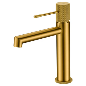 Line Brushed Gold Single Handle Basin Faucet, main product view