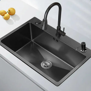Nano Stainless Steel Pull Out Faucet Kitchen Sink - Kitchen Sink