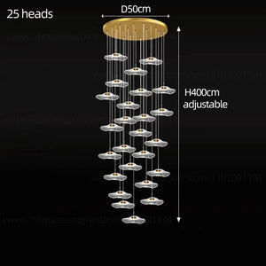 Nordic Circular Modern Chandelier Pendant Lamp - 25 heads / Warm Light - Ceiling Light