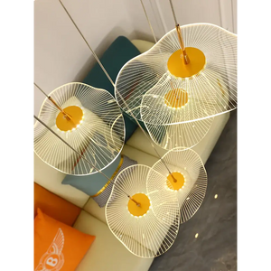 Nordic Circular Modern Chandelier Pendant Lamp - 6 heads / Warm Light - Ceiling Light