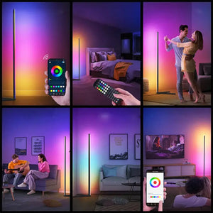 Nordic Dimmable RGB Corner Floor Lamp with Smart App - Floor Lamp