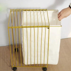 Nordic Iron Simple Storage Basket With Wheels - view 3