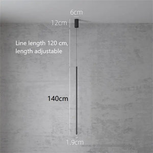 Nordic LED Pendant Lights RGB Modern Lamp - Black 140cm / Warm White Light - Lamps