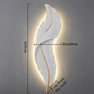 Nordic Modern Creative Feather Light Led Wall Lamp - Big / Warm White (2700-3500K) - Lamps