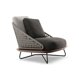 Nordic Outdoor Garden Wooden Rattan Sofa Set - One Chair - Sofa