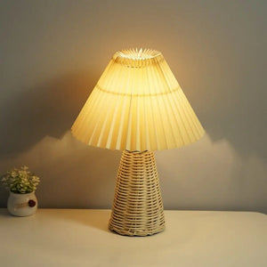 Nordic Pleated Rattan Table Lamp with Dimmable LED - view 5