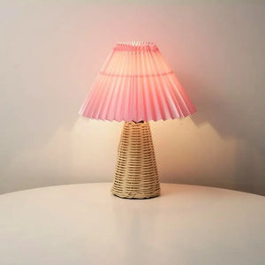 Nordic Pleated Rattan Table Lamp with Dimmable LED - view 6