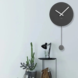 Wall Clock with Pendulum Nordic Style Minimalist - Wall Clocks