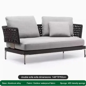 Modular L-Shaped Outdoor Rattan Sofa Set with Cushions - view 13