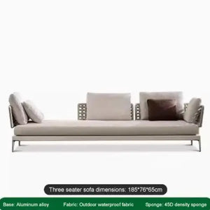 Modular L-Shaped Outdoor Rattan Sofa Set with Cushions - view 16