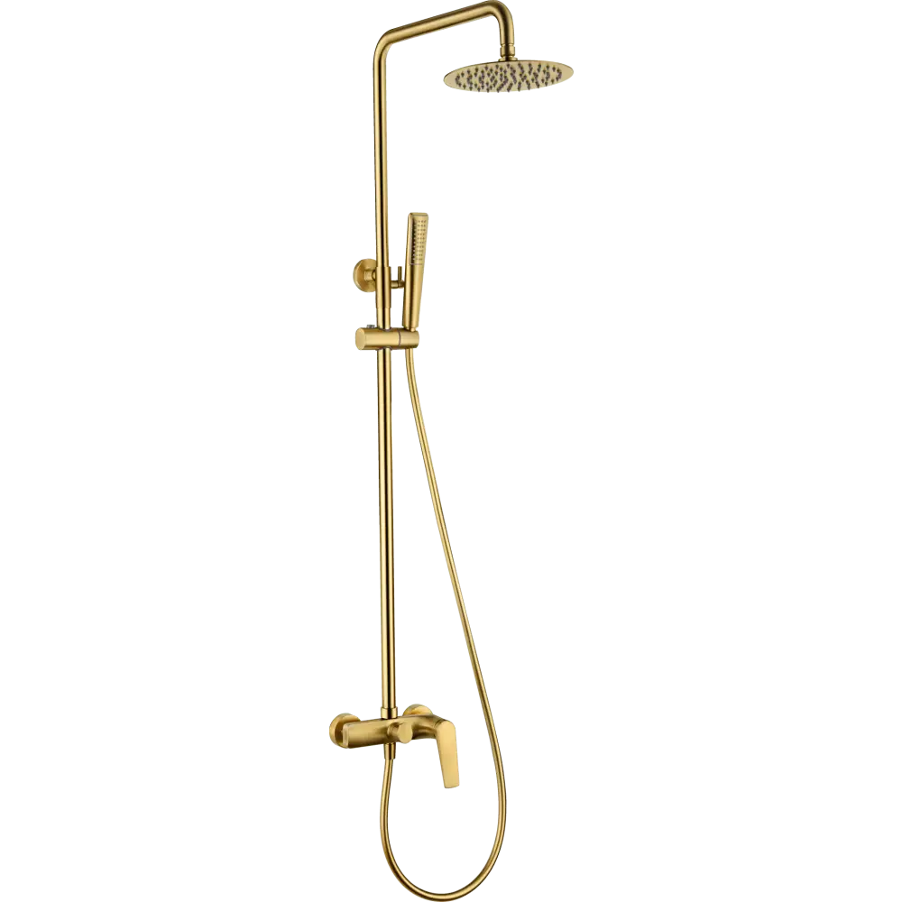 Set Shower Single-Handle Delos Brushed Gold | IMEX - Shower Set
