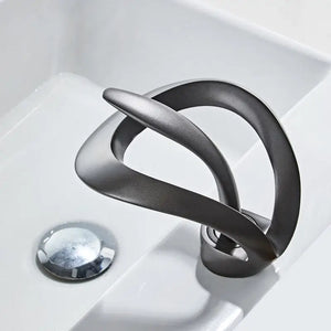 Single Handle 1 Hole Water Fall Overflow Faucet - Gun Gray Faucet - Faucets