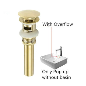 Single Handle 1 Hole Water Fall Overflow Faucet - With Overflow - Gold - Faucets
