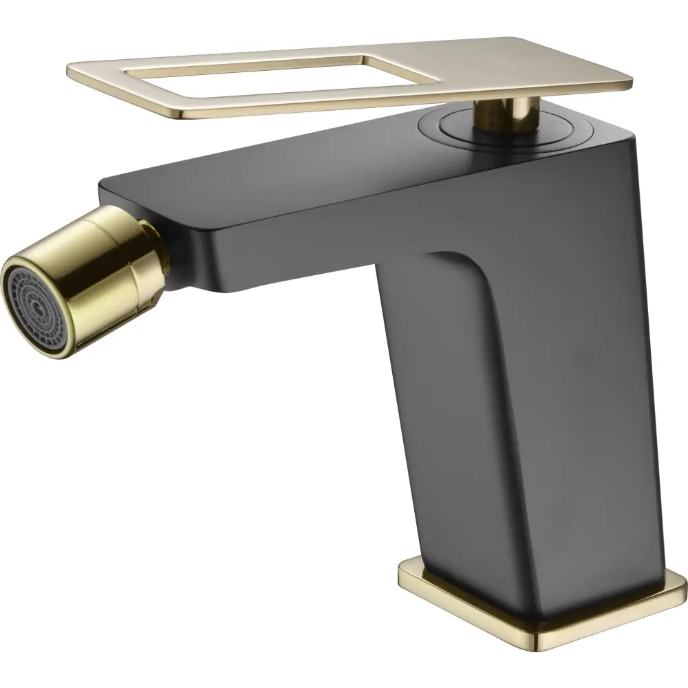 Single-Handle Bidet Sweden Black Gold Shiny | IMEX - Bidet