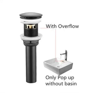 Single Handle 1 Hole Water Fall Overflow Faucet - With Overflow - Black - Faucets