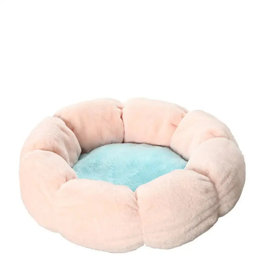 Soft And Comfortable Shaped Faux Fur Bed Flowers For Pet - Pink / S 40cm - pet bed
