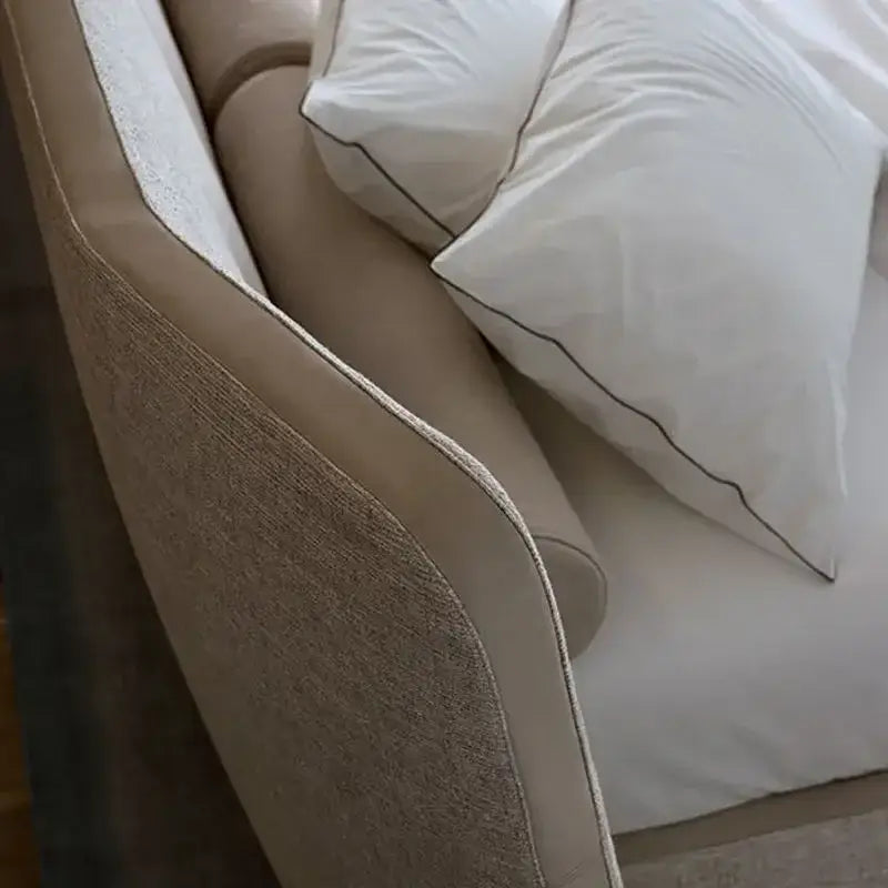 Soft Upholstered Modern Oversized Backrest Bed Frame - Bedroom