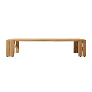 Solid teak deep seating outdoor sofa set showing natural wood grain and weather resistant finish detail