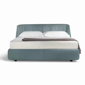 leather master bedroom high-end design bed modern - Burgundy / 1.8 2 meters