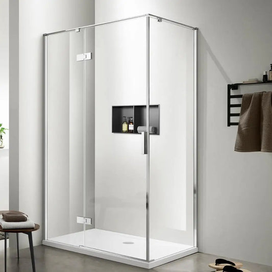 Stainless Steel Wall Inserted Double Shelves Storage - 13x13