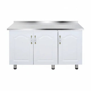Simple Stainless Steel Wall Kitchen Cabinet - 100cm three-door single basin - Kitchen cabinets