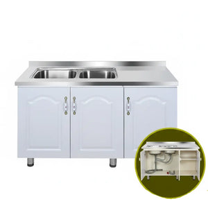 Simple Stainless Steel Wall Kitchen Cabinet - 120cm double basin - Kitchen cabinets