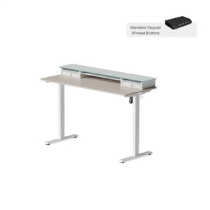 Electric Standing Desk Glass Top Double Drawer Eufaula - Desk > Standing Desk