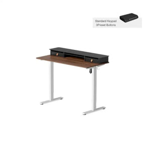 Electric Standing Desk Glass Top Double Drawer Eufaula - Desk > Standing Desk