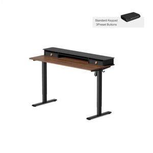 Electric Standing Desk Glass Top Double Drawer Eufaula - 55’’ x 24’’ / Black Walnut - Desk > Standing Desk