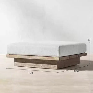 Teak wood grain texture and waterproof finish detail of outdoor garden sofa set