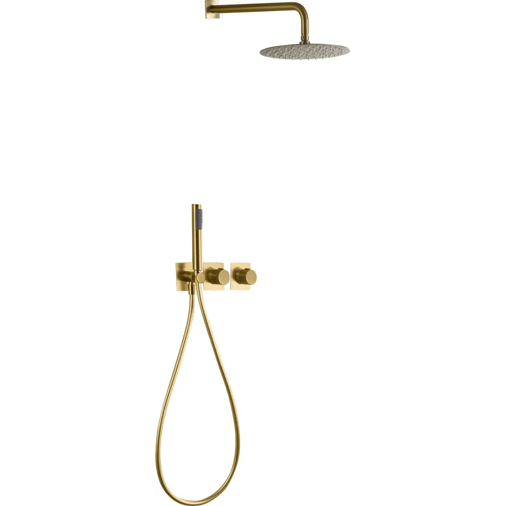Conjunto Ducha Termostático Empotrado Tíbet Oro Cepillado - Shower Set