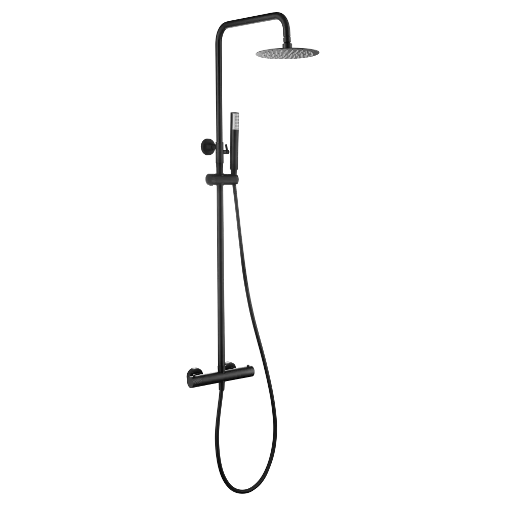 Thermostatic Shower Set Genoa Matte Black | IMEX - Shower Set