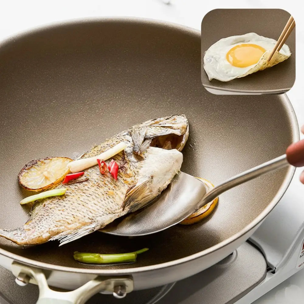 Titanium Non Stick Cast Glass Lid Frying Pan - 32cm - Cookware set