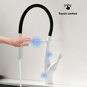 Touch Switch Cold Hot Dual Control Magnetic Sink Faucet - Kitchen Faucets