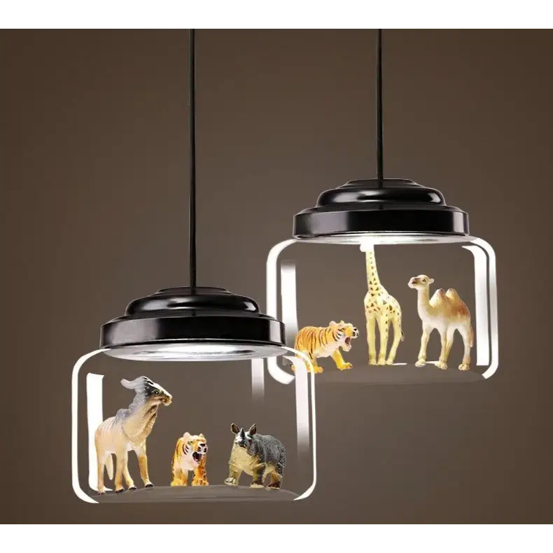 Transparent Jar Animal Hanging Lamp for Modern Living Spaces - view 2