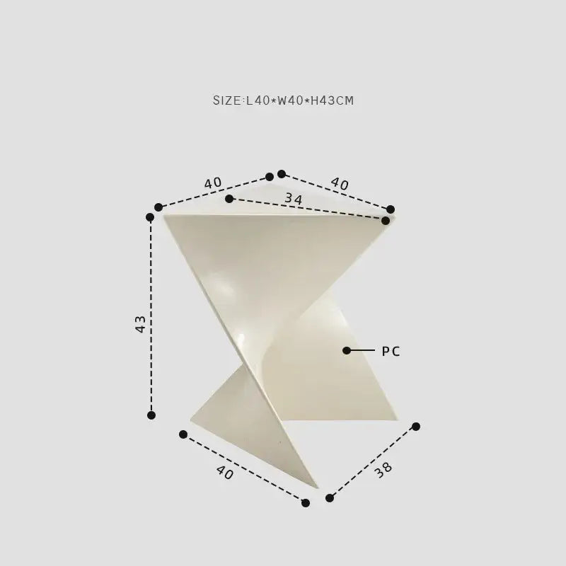 Triangular Modern Art Minimalist Side Tea Table - White - Multifunctional coffee table