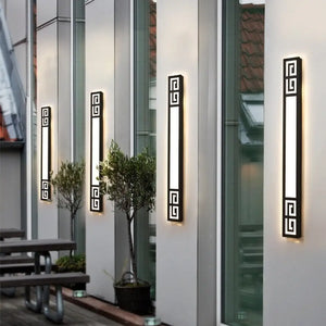 Creative Chinese Style Outdoor Waterproof Wall Lamp - B L50xW12cm / Warm White - Wall Lamp
