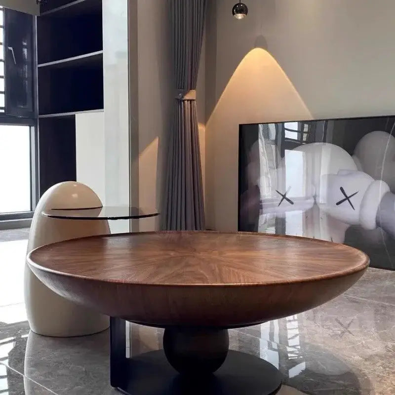 Wooden Round Modern Side Coffee Table - Multifunctional coffee table