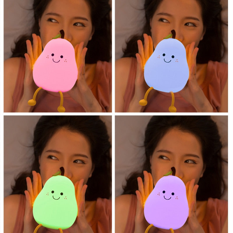 LED Pear Fruit Night Tap Lamp