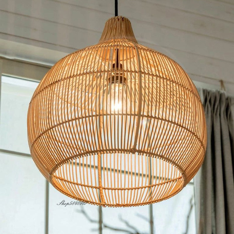 Vintage Rattan Hand-Woven Pendant Lamp