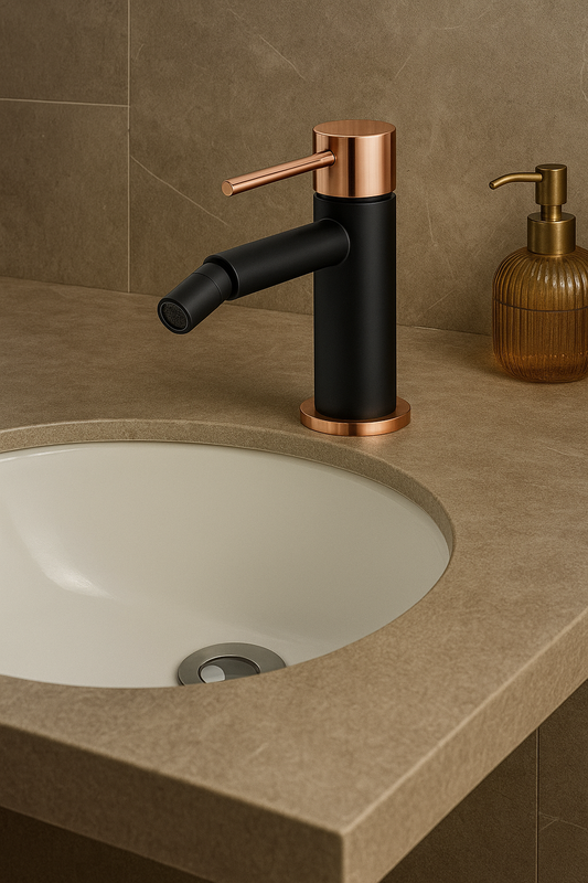 Single Lever Bidet Mixer in Black & Rose GolRedefining Bathroom Luxury