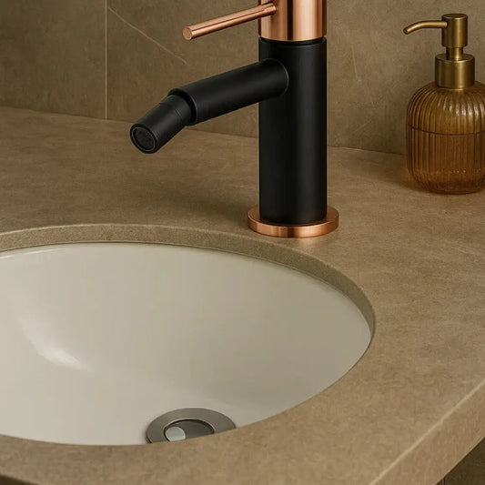 Single Lever Bidet Mixer in Black & Rose Gold Redefining Bathroom Luxury