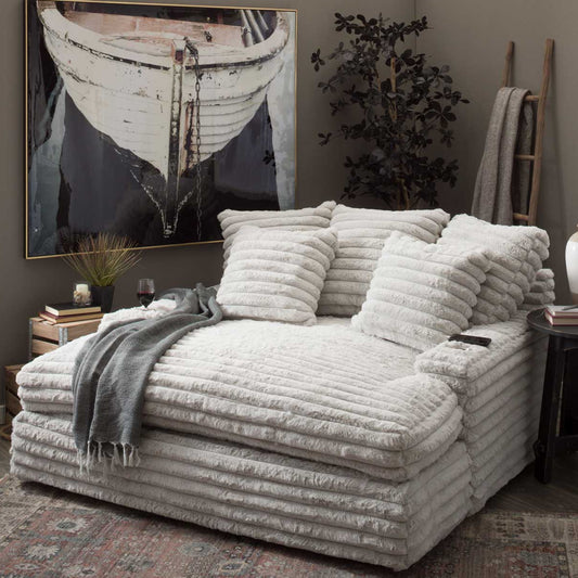 Modern Minimalist Corduroy Cloud Wide Seat Compressed Sofa