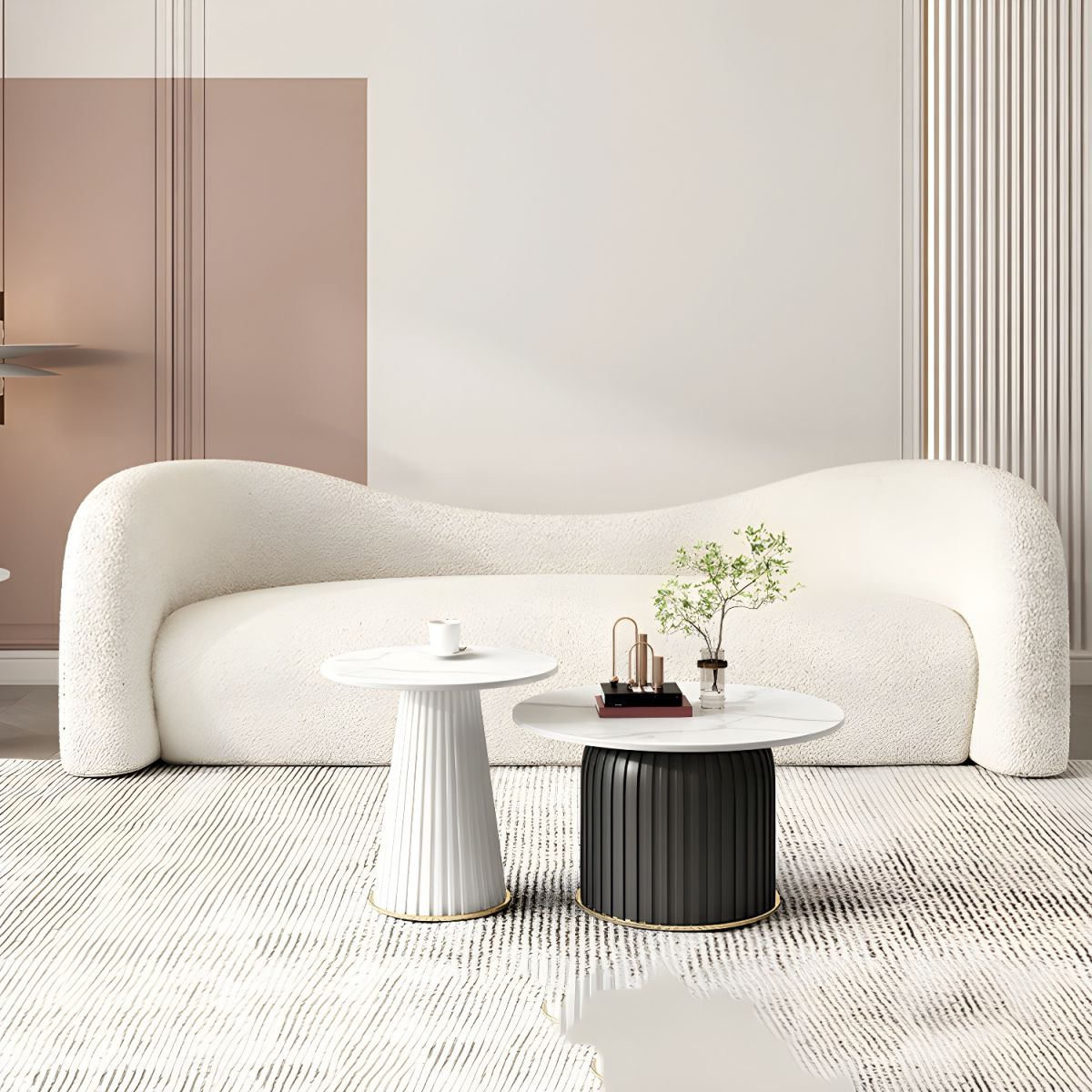 Modernes Sofa im nordischen Kunststil mit kreativer Ästhetik