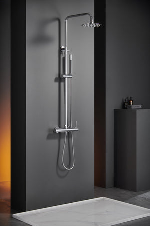 Chrome Single Handle Shower Set Modern Design, view 3