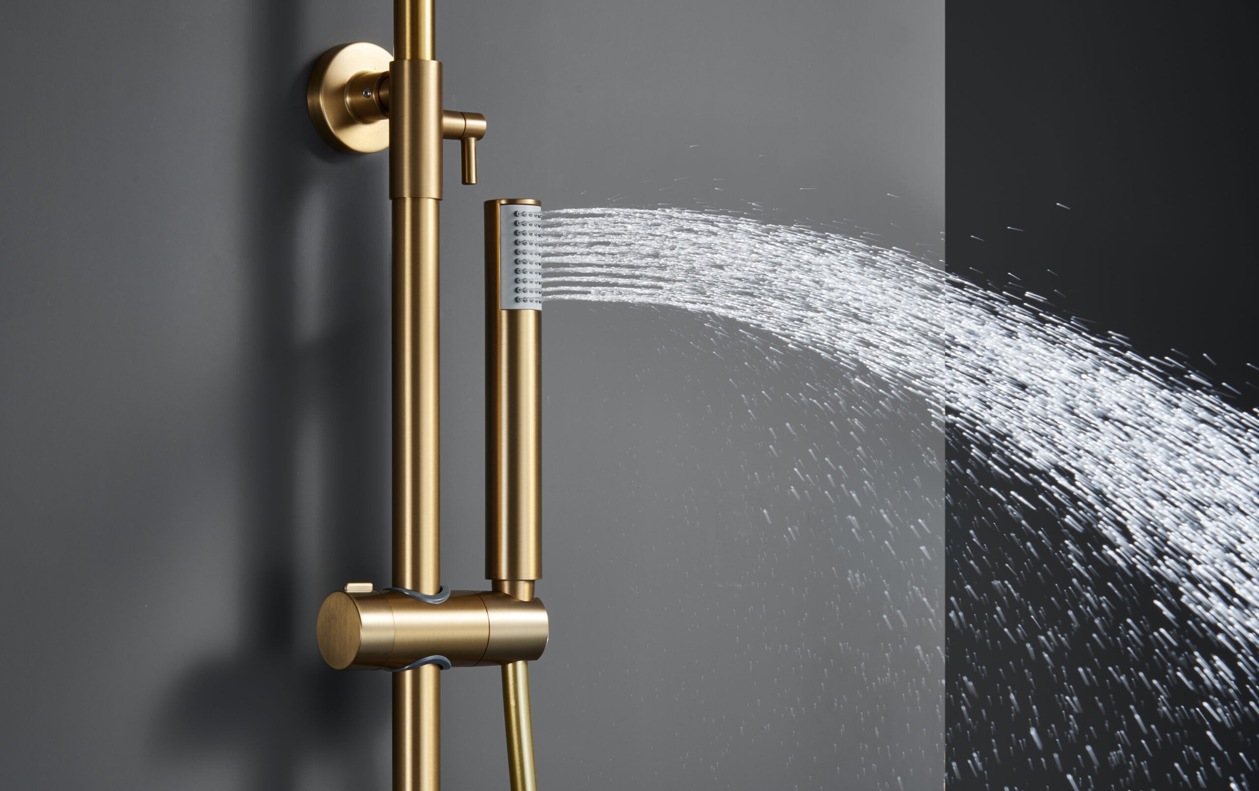 Monza Brushed Gold Single Handle Shower Set, view 5
