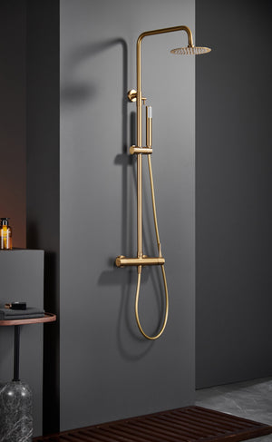 Monza Brushed Gold Single Handle Shower Set, view 3