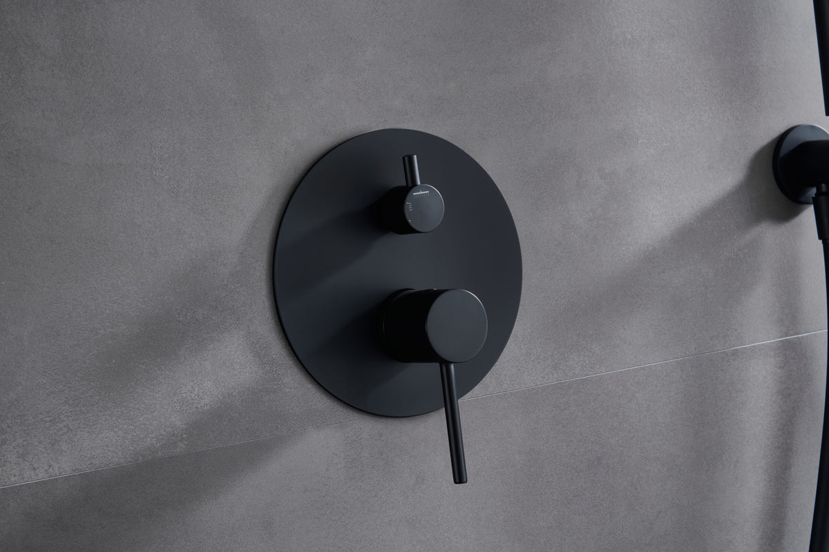Matte Black Built-in Shower Set Single Lever Modern, view 4