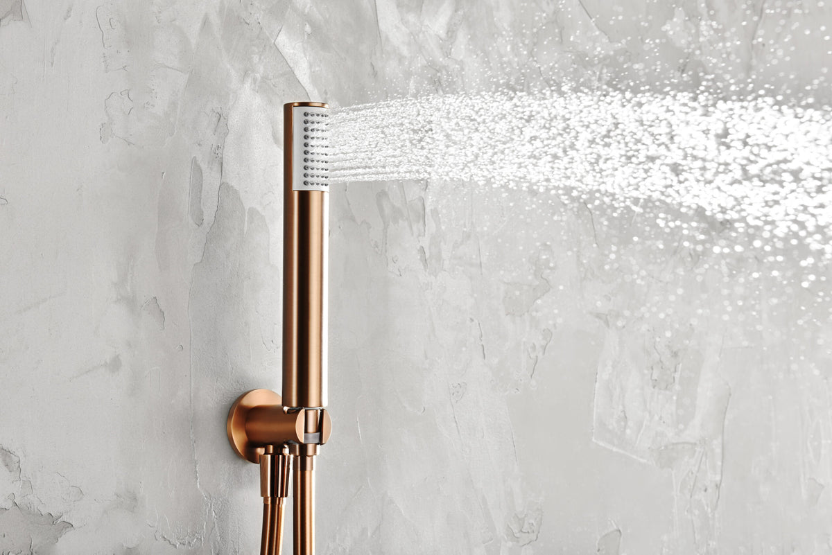 Brushed Rose Gold Built-in Shower Set Single Lever, view 3